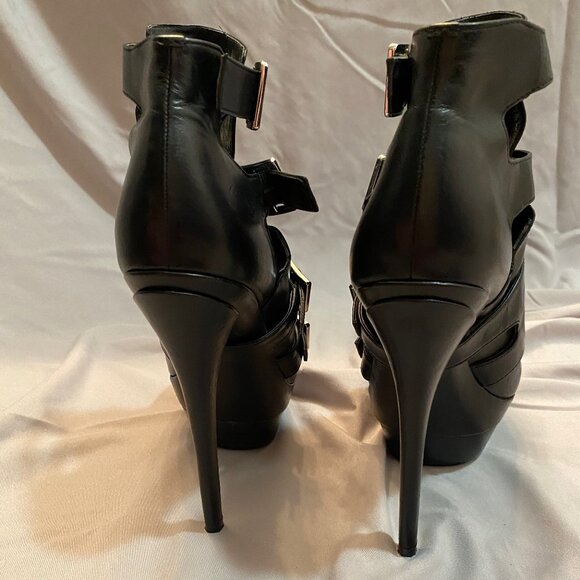 Rachel Zoe Danielle Buckle Stiletto Platform Booties Size 7 - Picture 5 of 13